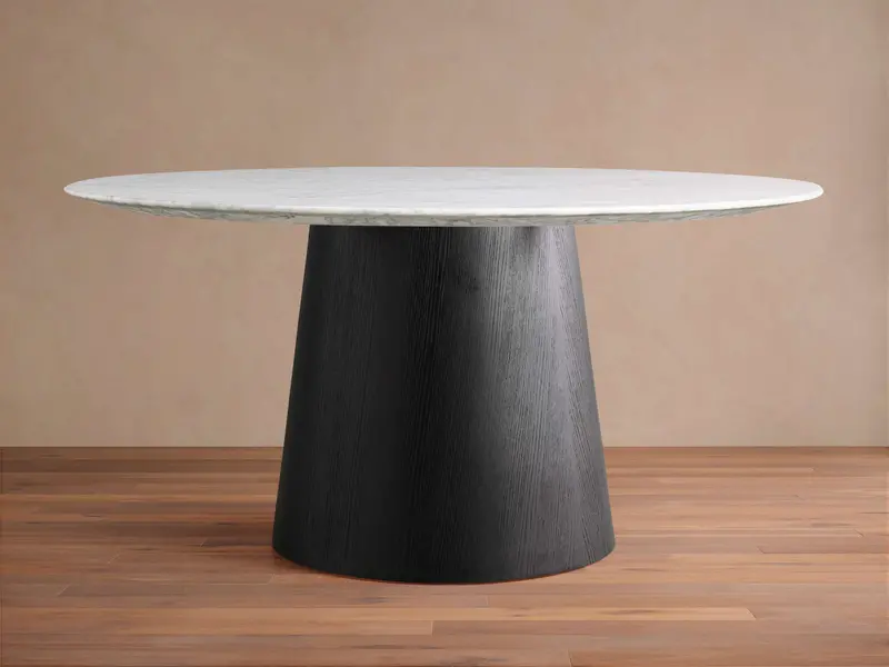 Saint Germain Round Natural Stone Dining Table – Toulouse Base