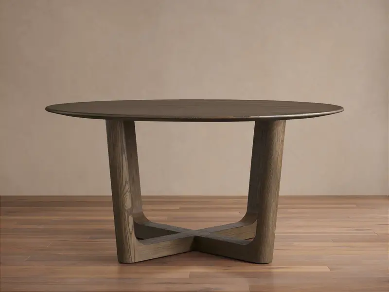 Saint Germain Round Solid Wood Dining Table – Rennes Base