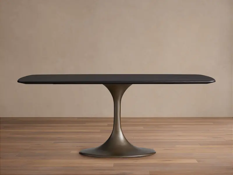 Saint Germain Solid Wood Dining Table on Launette-Inspired Pedestal Base