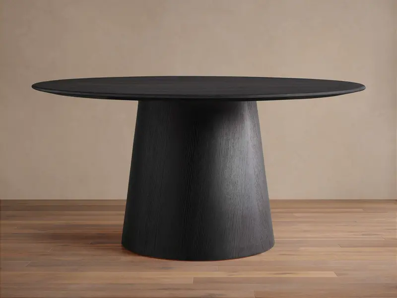 Saint Germain Solid Wood Round Dining Table with Toulouse-Style Pedestal Base