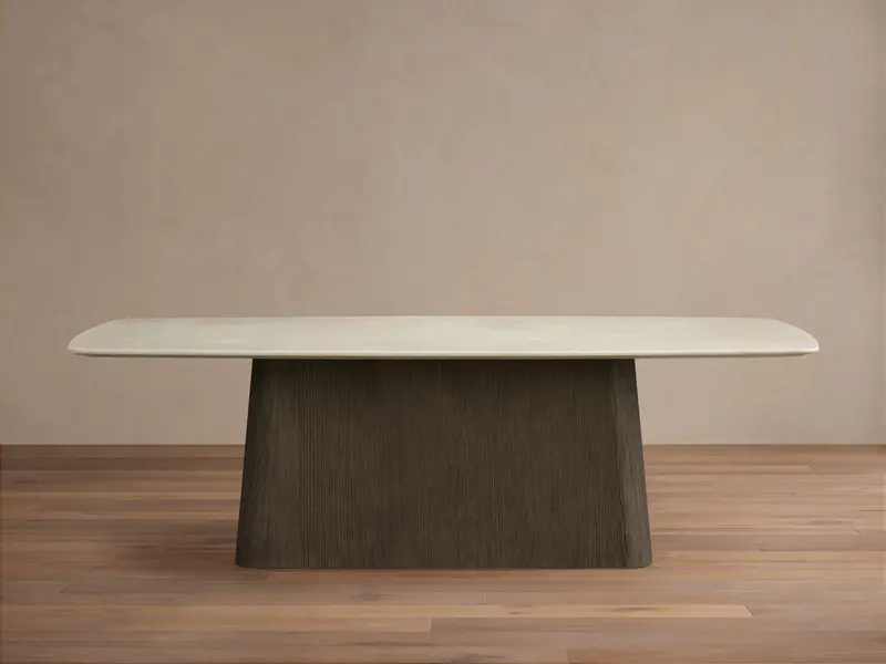 Saint Germain Stone-Topped Dining Table – Toulouse Pedestal Base