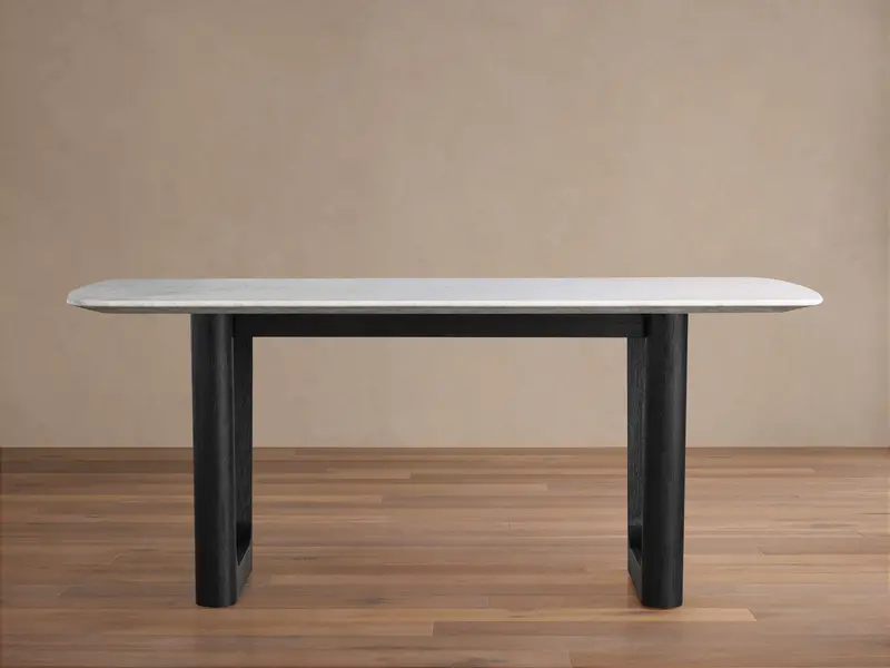 Saint Germain Stone-Topped Dining Table with Rennes Metal Base