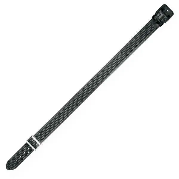 Sam Browne Style Duty Belt – Basketweave Black Leather, Size 26, Chrome Hardware