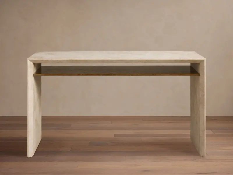 Sarsen Stone-Inspired Writing Desk with Solid Wood Frame