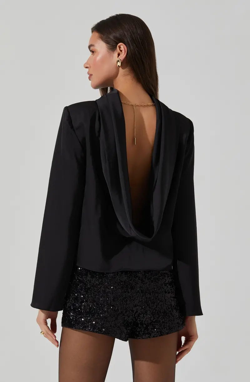 Satin Cowl-Back Sleeveless Top