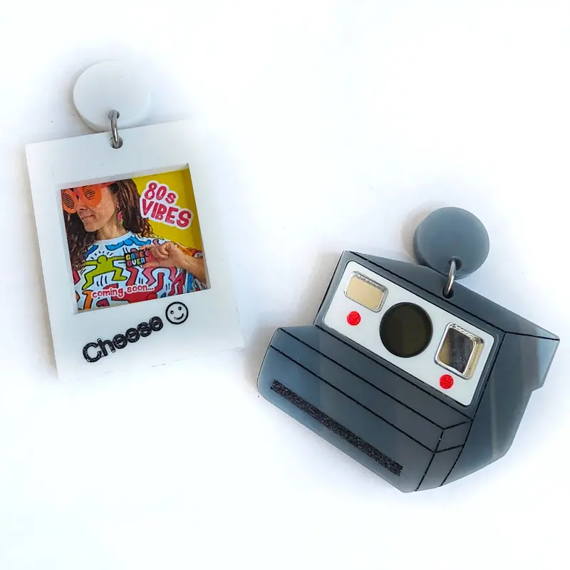 Say Cheese! Retro Vinyl-Inspired Hoop Earrings