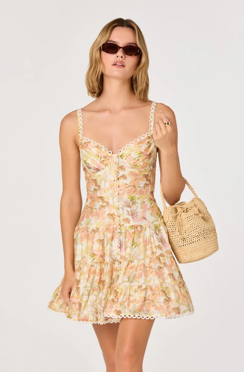 Scalloped Trim Tiered Mini Dress – Tazia Style