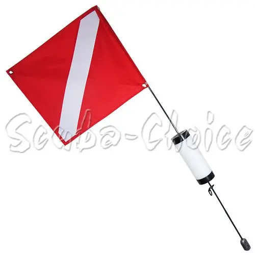 Scuba Choice 4-Foot Dive Flag with Weighted Float – Medium-Sized Safety Marker