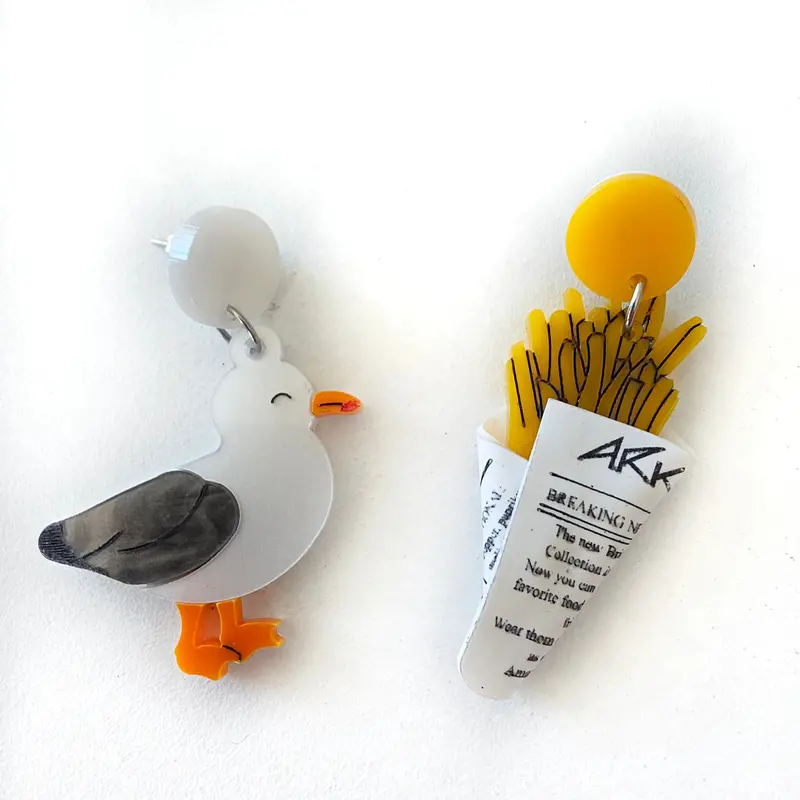 Seagull and French Fries Earrings