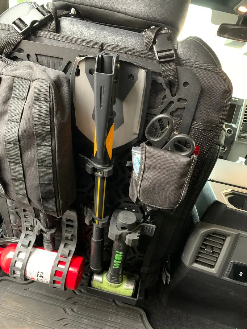 Seat Back Panel Kit with Shovel, Hammer & Fire Extinguisher