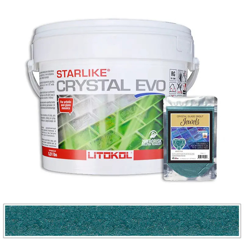 Serpentine Starlike Crystal Evo Glass Tile Grout – 5.5 lb Container