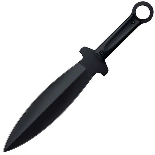 Shanghai Warrior Fixed Blade – All-Black Design with Plain Edge and Matching Sheath
