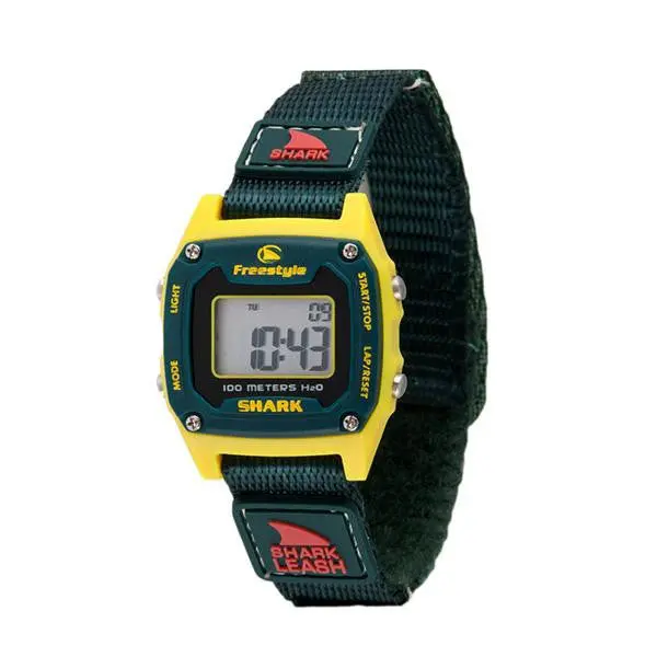 Shark Leash Mini – Green-Yellow Face Design with Green Strap