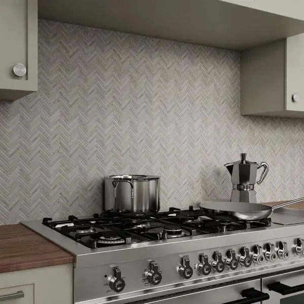 Shorelines Cream Herringbone Natural Stone Tile – Textured, Earth-Toned Wall Cladding