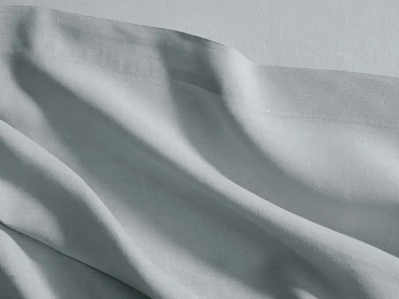 Sky Italian Garment-Dyed Linen Flat Sheet