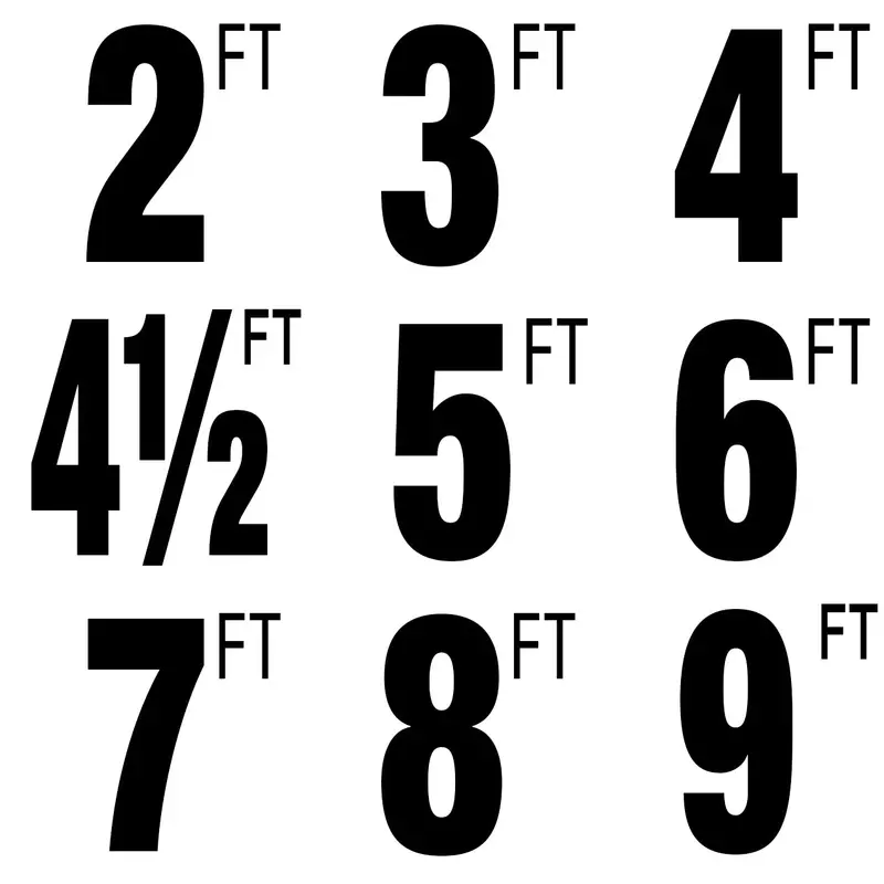 Smooth-Finish Pool Depth Indicators – 6″ x 6″ Numeric Markers with Feet Notation