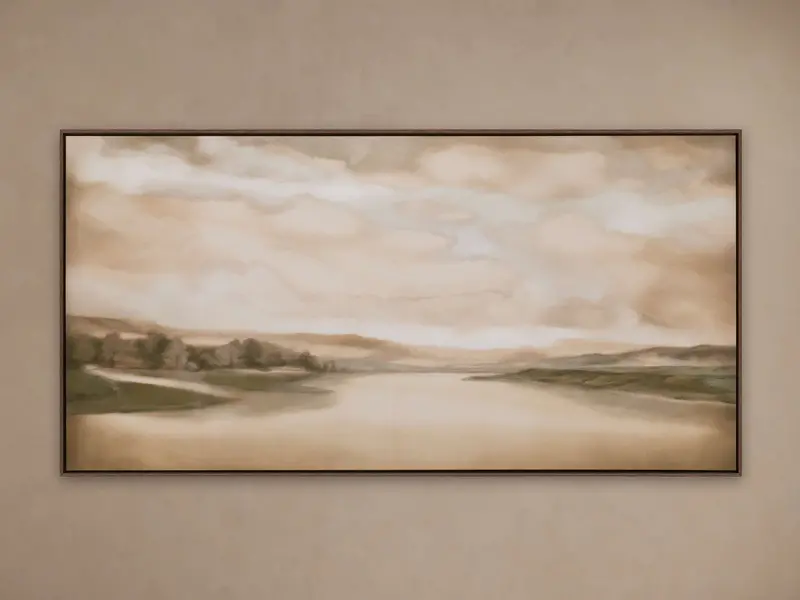 Soft Landscape Framed Canvas Print – Serene Nature Art