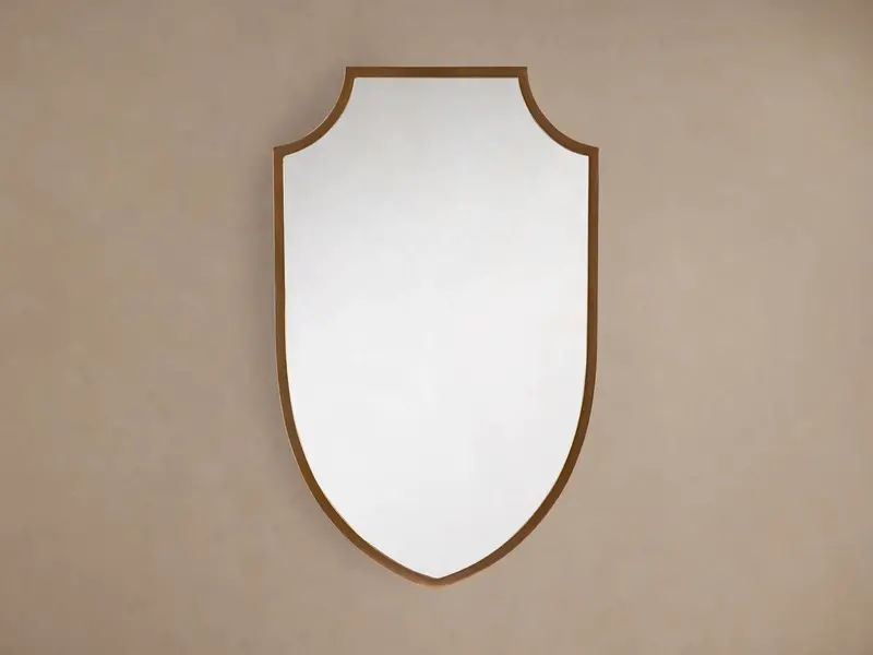 St Germain Decorative Shield Mirror – Gold Tone