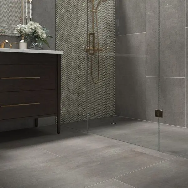 Steel Gray 24″ x 48″ Large-Format Porcelain Floor Tile – Rectified & Low-Variation
