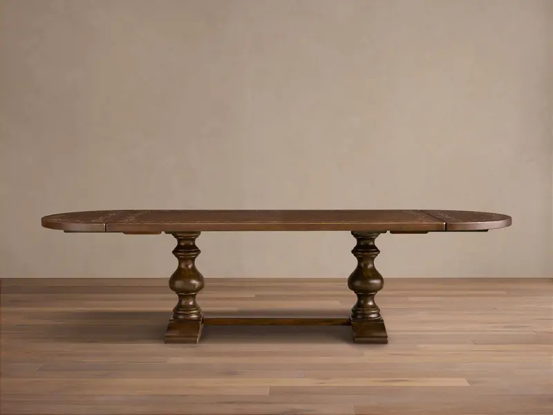 Stefania Oval Extendable Dining Table with Leaf