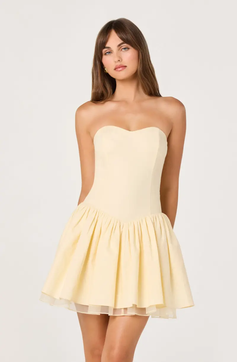 Strapless Linen Mini Dress – Elegant Bijou Style