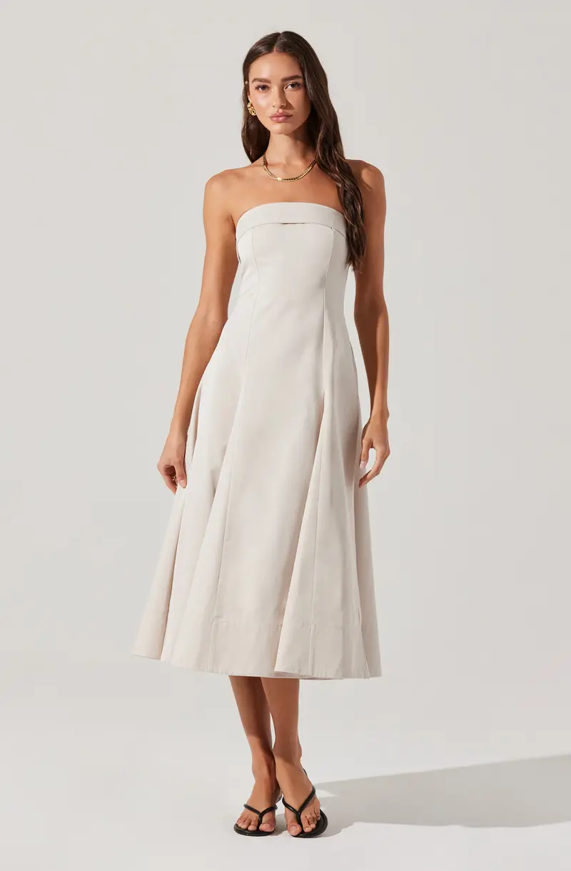 Strapless Midi Dress by Ayeri
