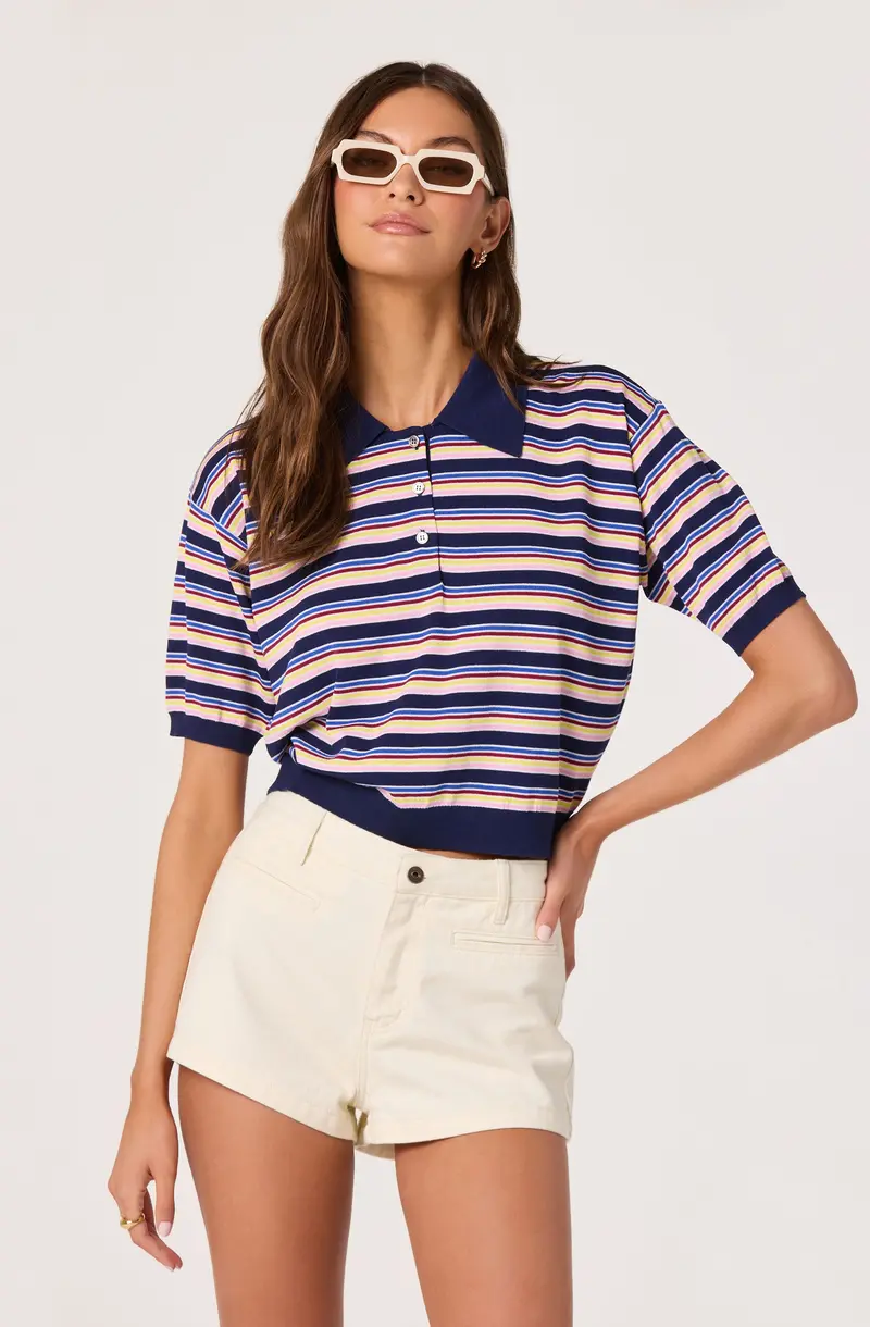 Striped Knit Polo Sweater – Scottie Classic