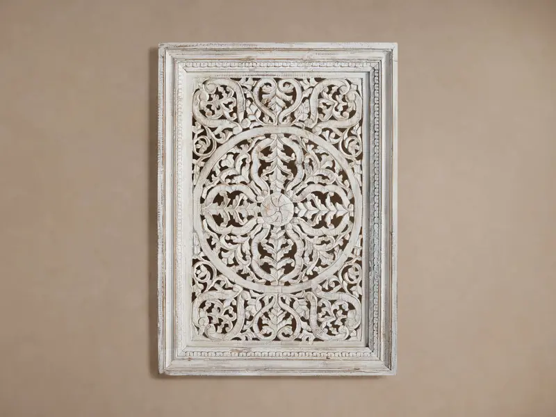 Sukho White Medallion Wall Panel