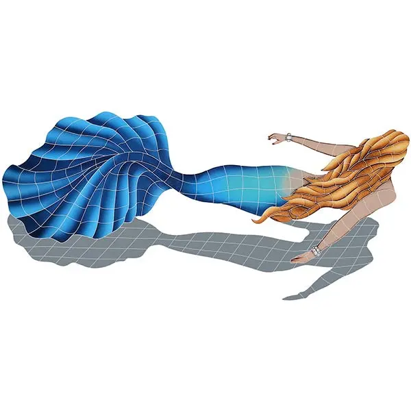 Swimming Mermaid Pool Mosaic – Dynamic Pose Tile for Pool Lanes or Steps