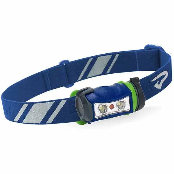 Sync Rechargeable Headlamp – Blue-Lime-Gray, 90 Lumens, Red Maxbright LED