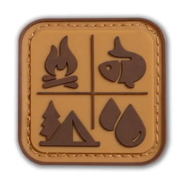 Tan Adventure & Camping Morale Patch – Durable Woven Design