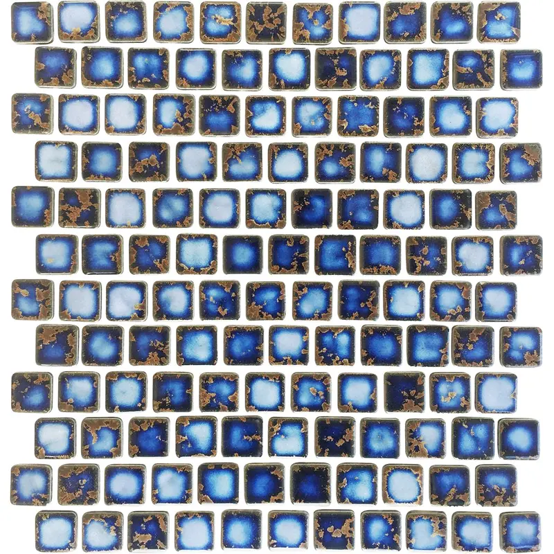 Terra Blue 1×1 Inch Porcelain Mosaic Pool Tile