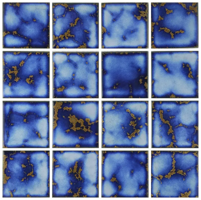 Terra Blue 3×3 Inch Porcelain Pool Mosaic Tile
