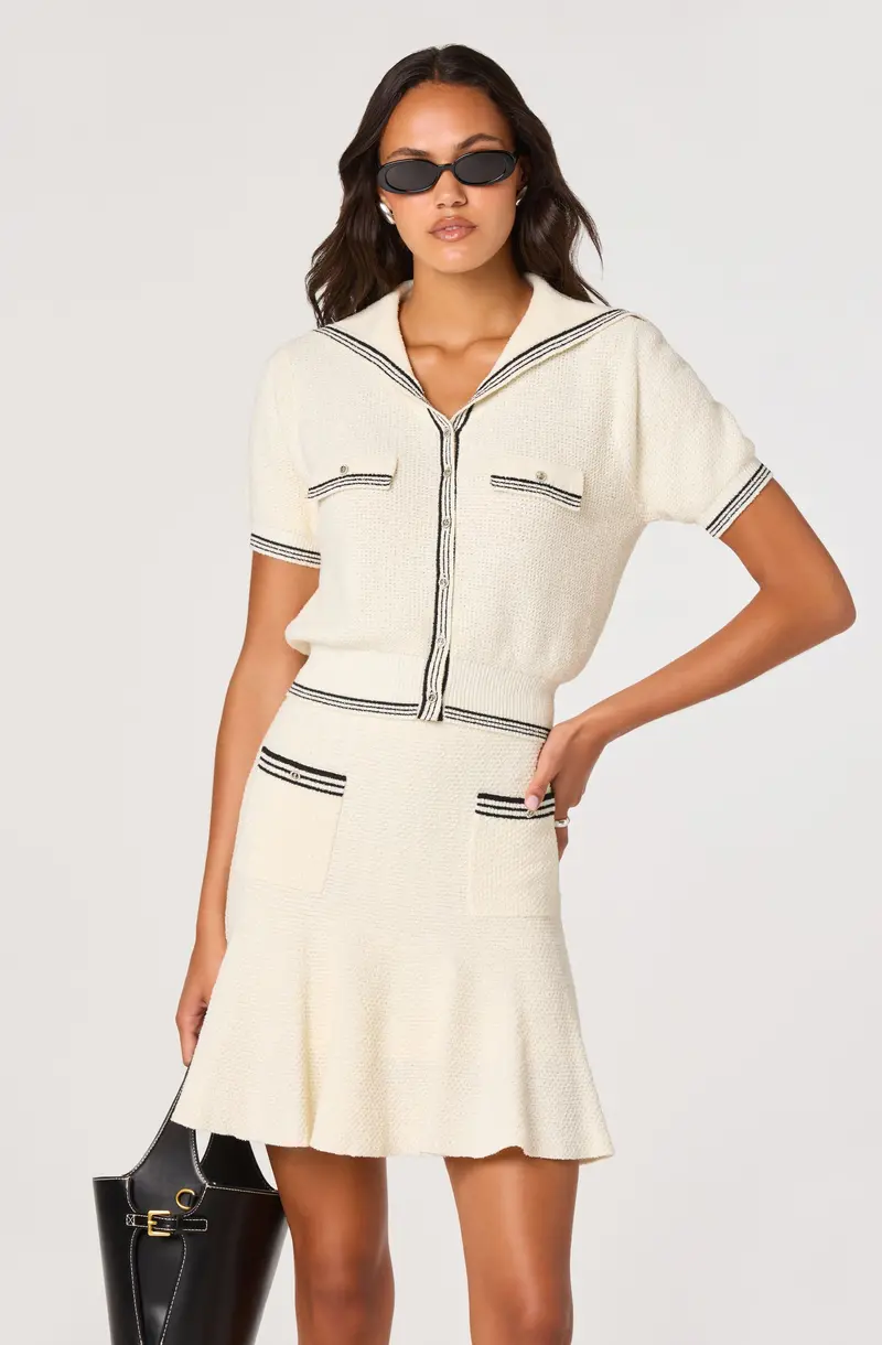 Terry-Knit Sailor-Style Longline Cardigan – Dynasty