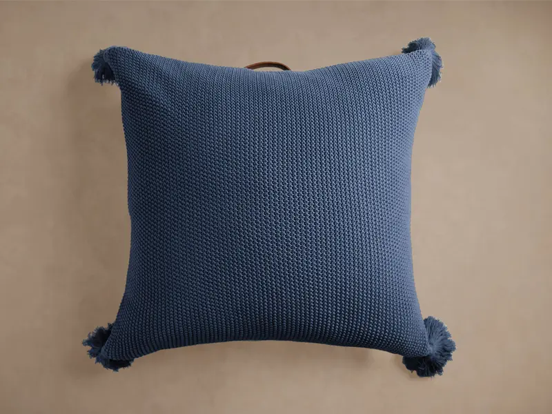 Textured Cotton Knit Floor Cushion – Oversized Accent Pillow