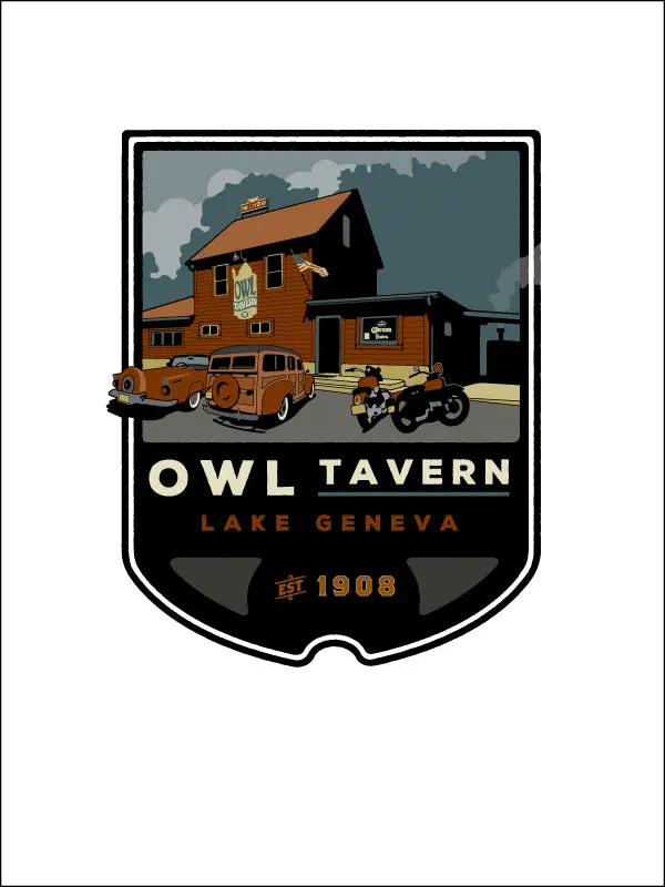 The Owl Tavern Giclée Art Print – Lake Geneva