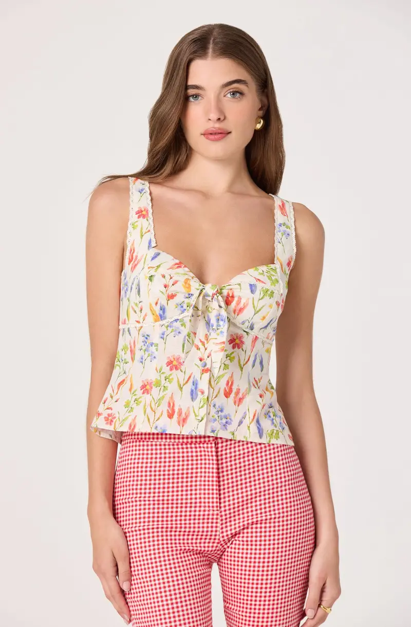 Theresa Floral Lace Bustier Tank – Flirty Underwire-Free Style