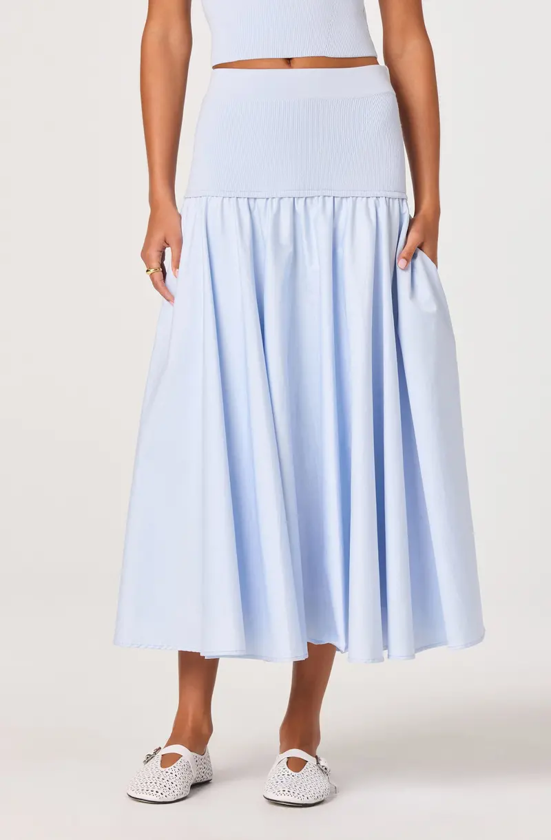 Thesan Textured Gathered Midi Skirt