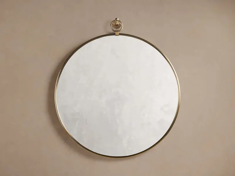 Thomas Round Wall Mirror – Sleek Black Metal Frame