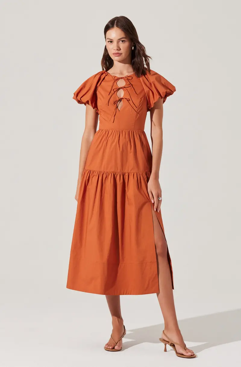 Tie-Front Midi Dress – Aine Design
