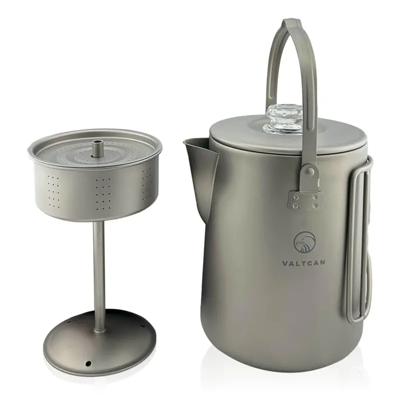 Titanium Coffee Percolator – 1.5L Ultralight Brewing System (6 Cups, 395g)