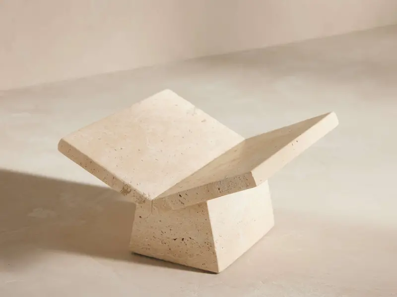 Travertine Stone Book Holder Stand