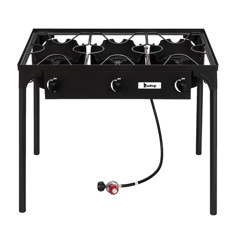 Triple-Burner Propane Camp Stove – 225,000 BTU Outdoor Cooking System