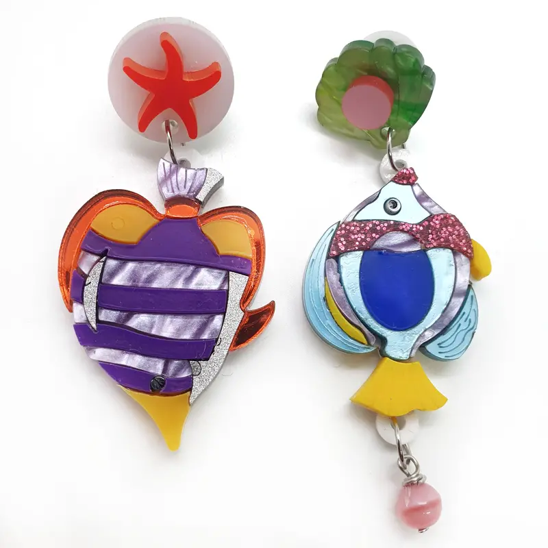 Tropical Fish Dangling Earrings