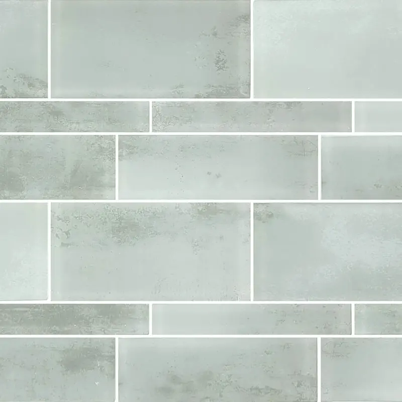 Tumbled Gray Mixed Glass Mosaic Tile