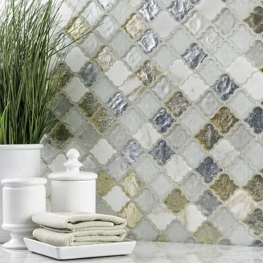 Tuscan Arabesque Multi-Finish Ceramic Mosaic – Terracotta, Glazed & Textured Mix