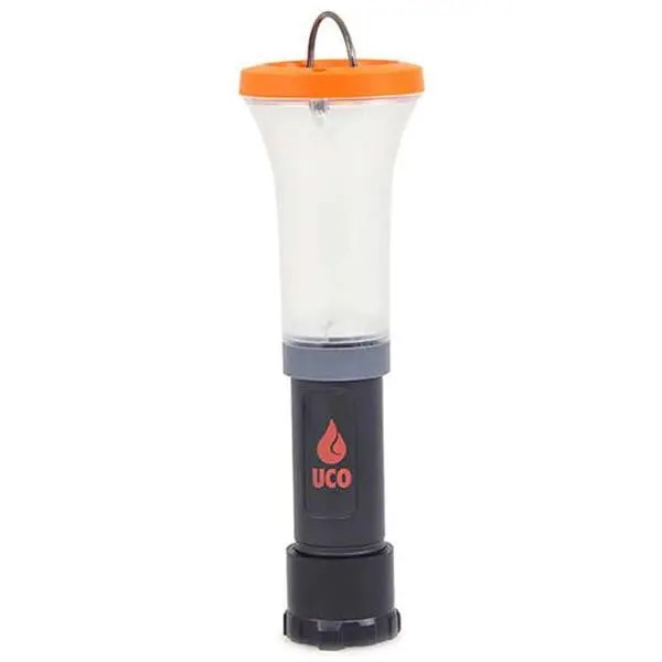 UCO Clarus Dual-Mode Light – Orange Housing, 150-Lumen Output, Powered by 3 AAA Batteries