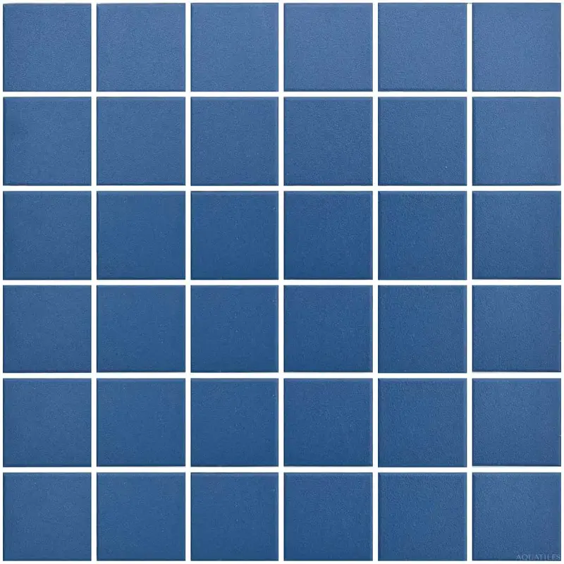 Unglazed Blue 2″ x 2″ Dot-Mounted Porcelain Pool Tile