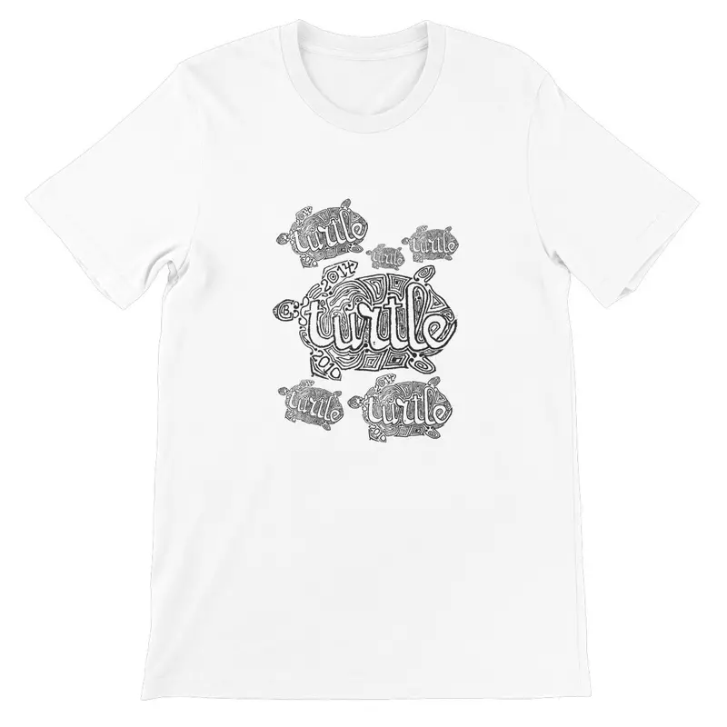 Unisex Fine Jersey Tee – Turtle Motif (AQUA HMP2)