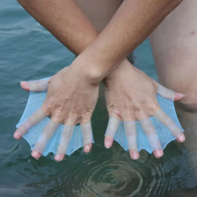 Unisex Silicone Frog-Fin Hand Paddles – Swimming & Diving Training Aids for Enhanced Upper-Body Strength & Technique